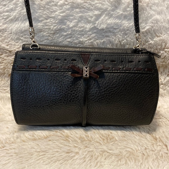 Brighton Vintage Black Leather Crossbody Bag - Picture 10 of 10